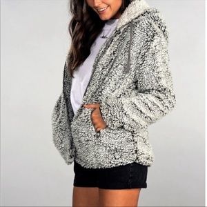 Thread and Supply Sherpa charcoal Jacket NWT